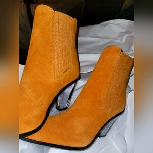 GOOD AMERICAN CLEAR HEEL COWBOY BOOT | TOBACCO